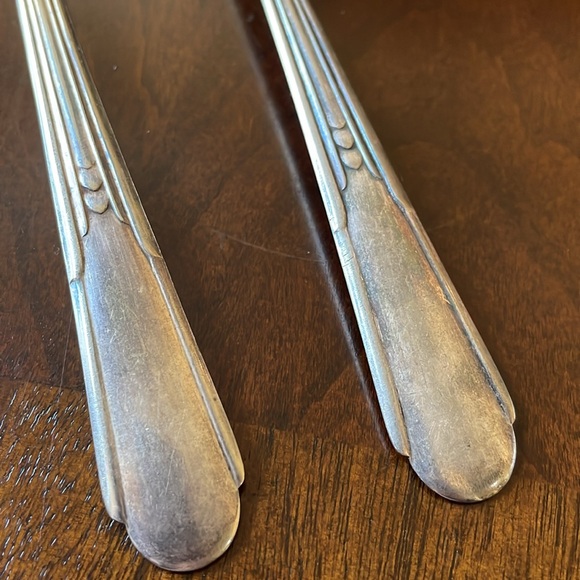 Set of 2 VTG ca 1915 Fairfield silver plate dinner forks - Picture 2 of 9